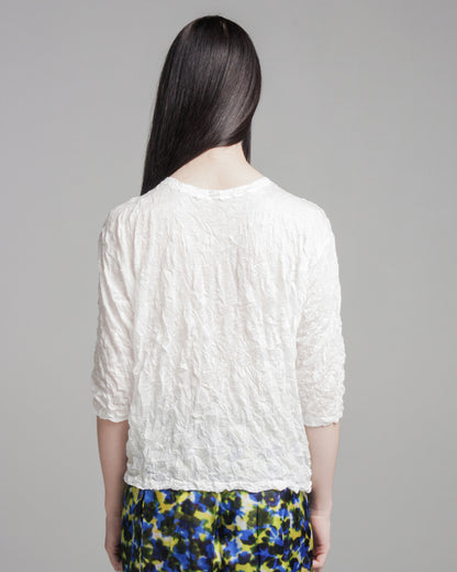 White Crinkle Top