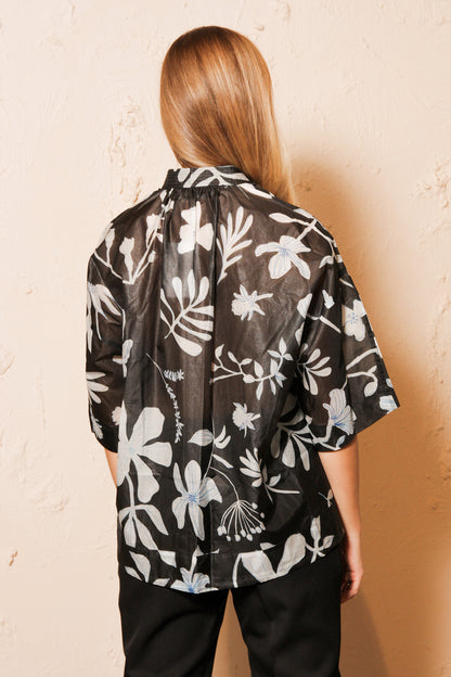 Temina Gathered Collar Top