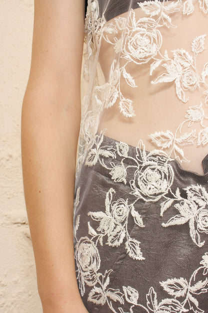 Cream Rose Lace Top