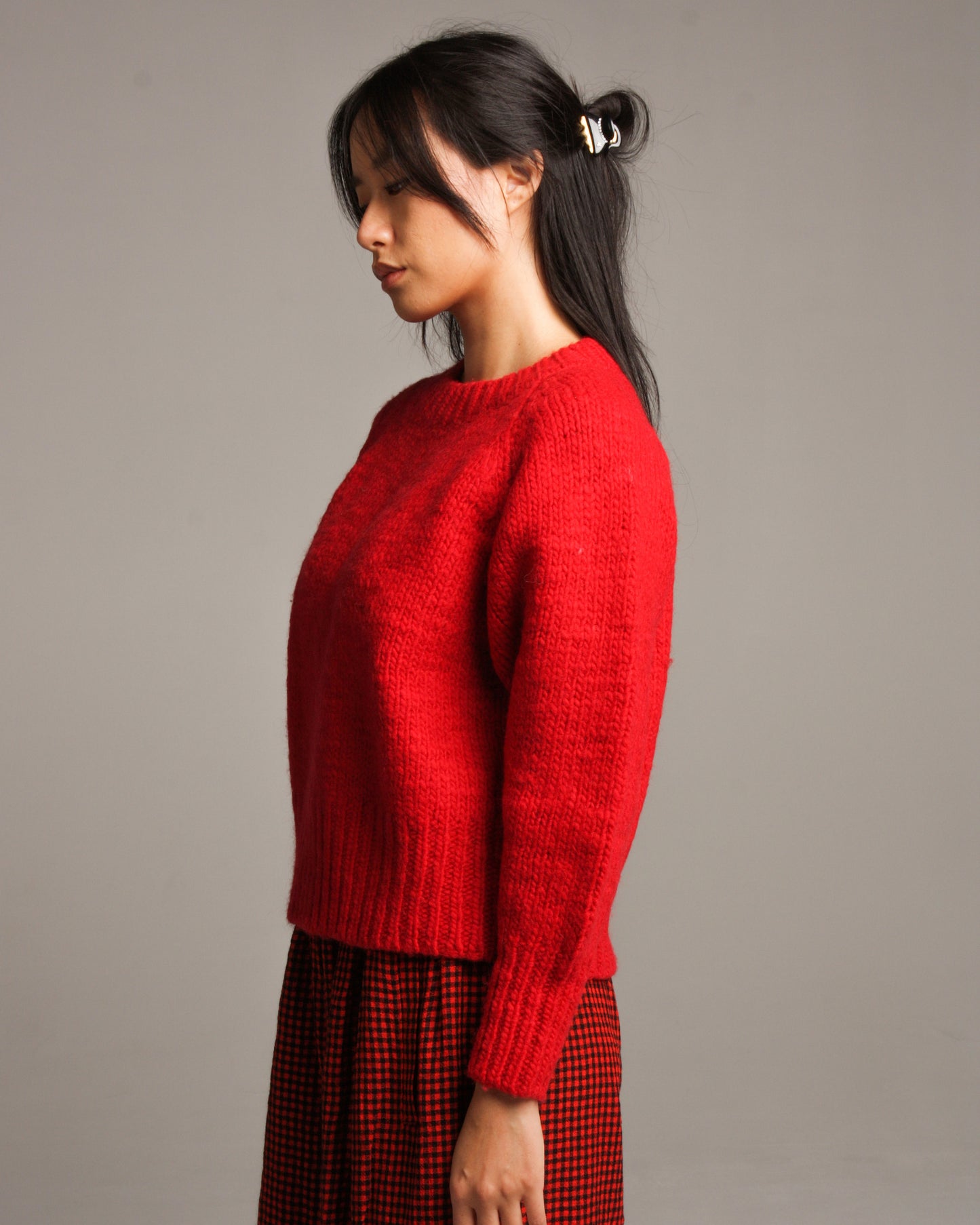 Red British Wool Eagle Pullover