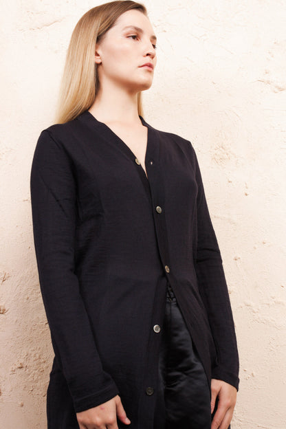 Layered Wool Cardigan