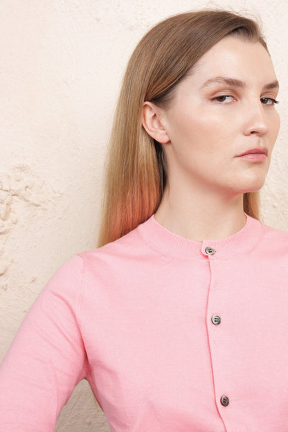 Pink Cotton Cardigan