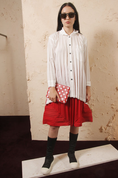 Pleated Red Skirt