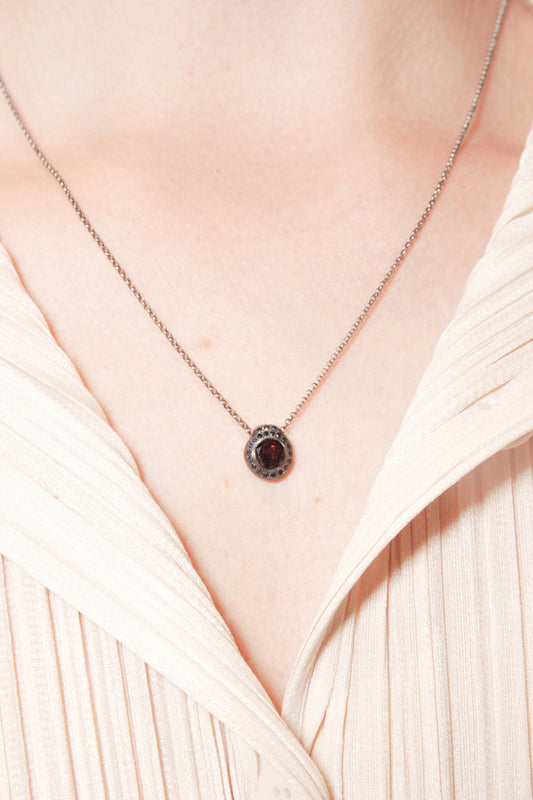 Garnet and Blue Sapphire Necklace