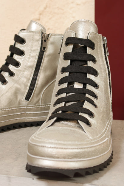 Silver Combat Sneaker