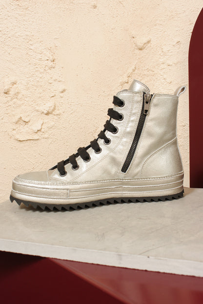 Silver Combat Sneaker