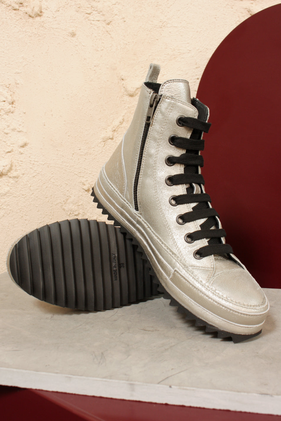 Silver Combat Sneaker