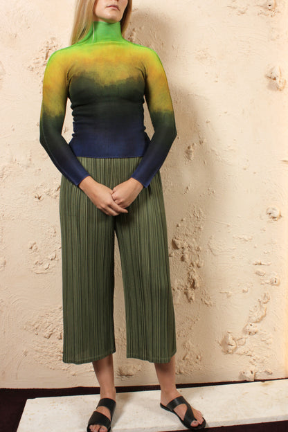 Sky Micropleated Long Sleeve Top