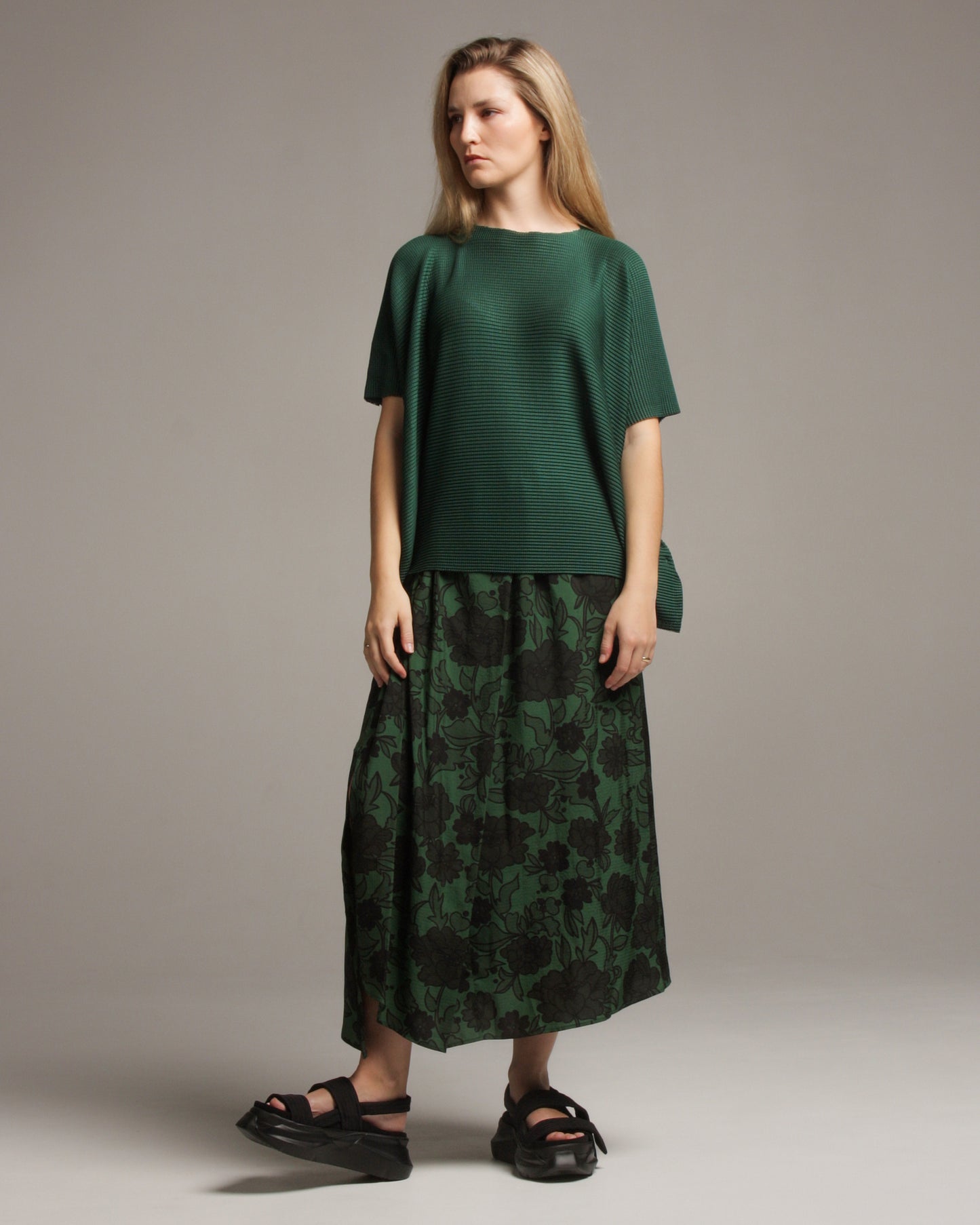 Sonam Green Peonies Skirt
