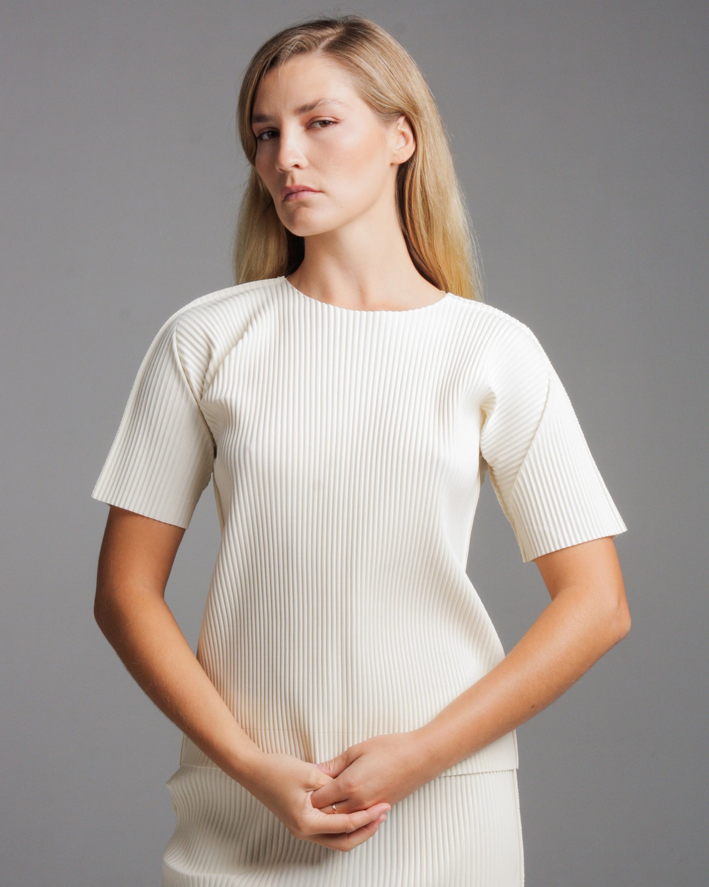 Off White Soft Pleated Tee