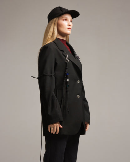 Black Basic Pleated Cap