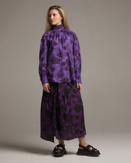 Taron Purple Peonies Blouse
