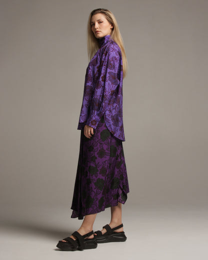 Taron Purple Peonies Blouse