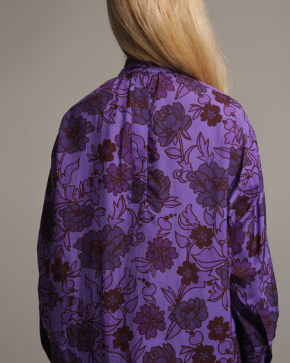Taron Purple Peonies Blouse