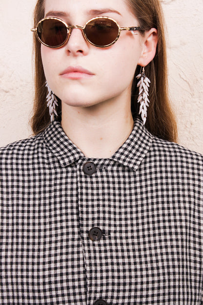 Black Boil Washer Gingham Jacket