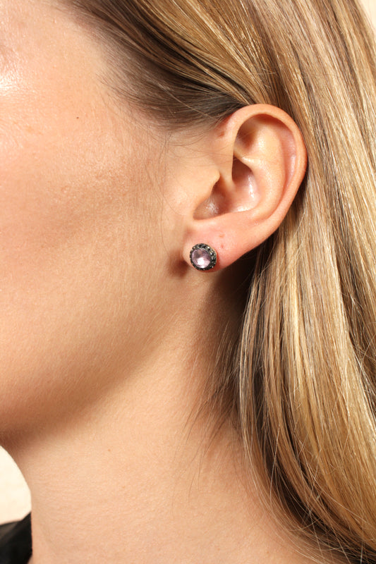 Bershka Ametrine Black Diamond Studs