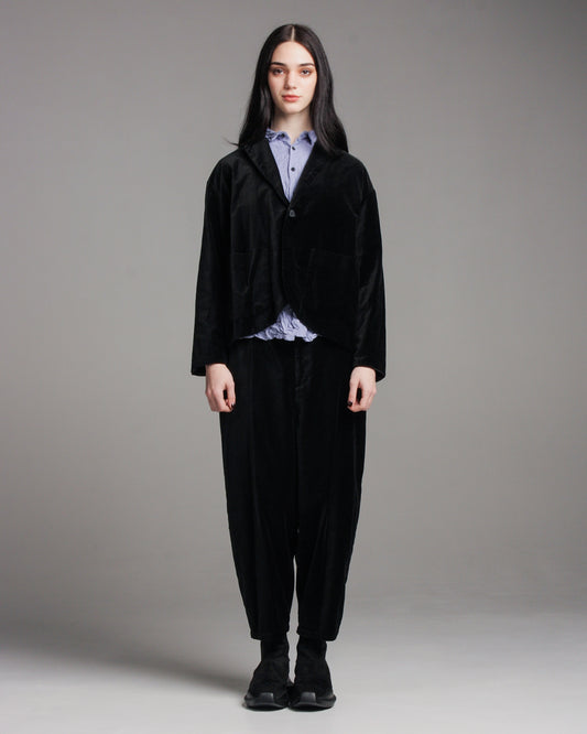 Black Velvet Loose Blazer