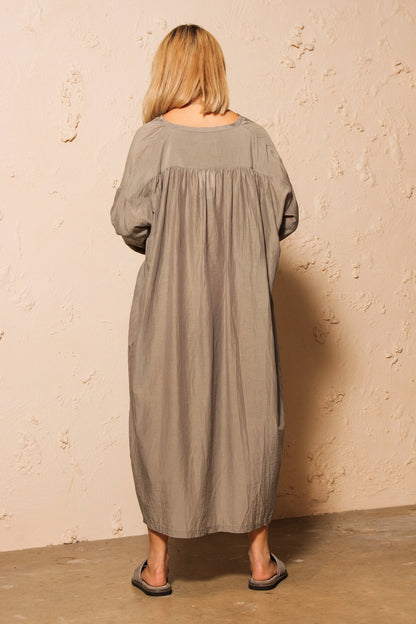 Silk Loan Azumadaki Grey Dress
