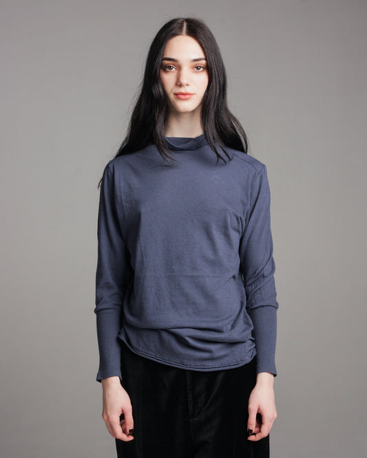 Blue Highneck Longsleeve Top