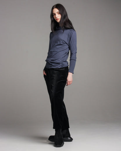 Blue Highneck Longsleeve Top
