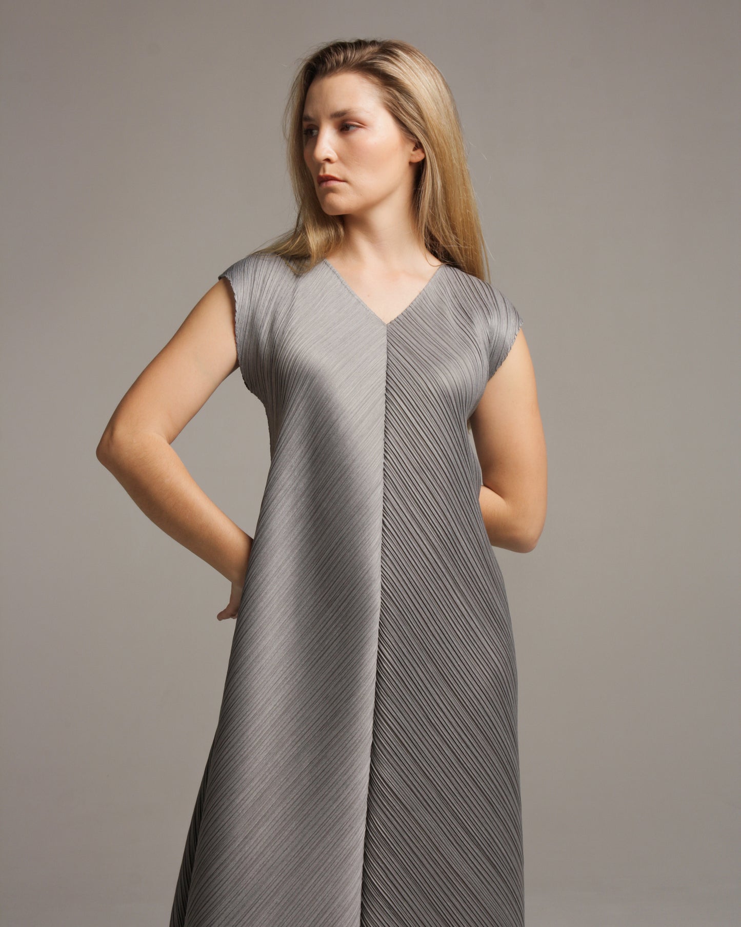 Silver Melange Dress