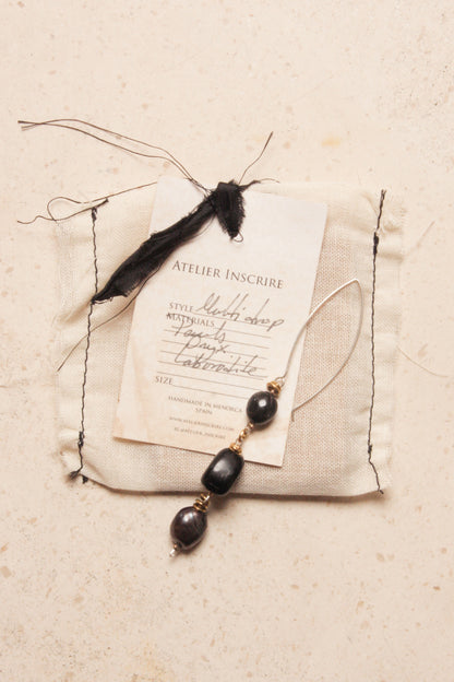 Pearl Onyx and Labradorite Earring