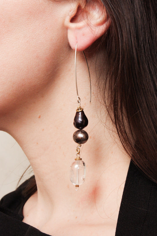Pearl and Quartz Drop Earring
