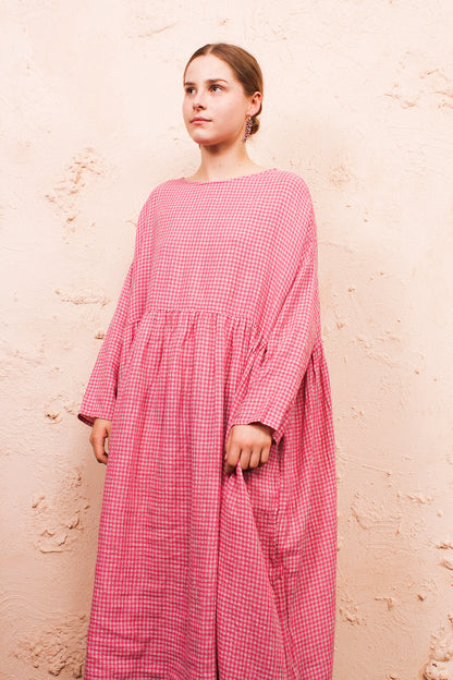 Pink Boil Washer Gingham Dress