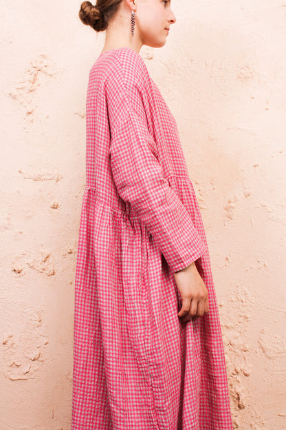 Pink Boil Washer Gingham Dress