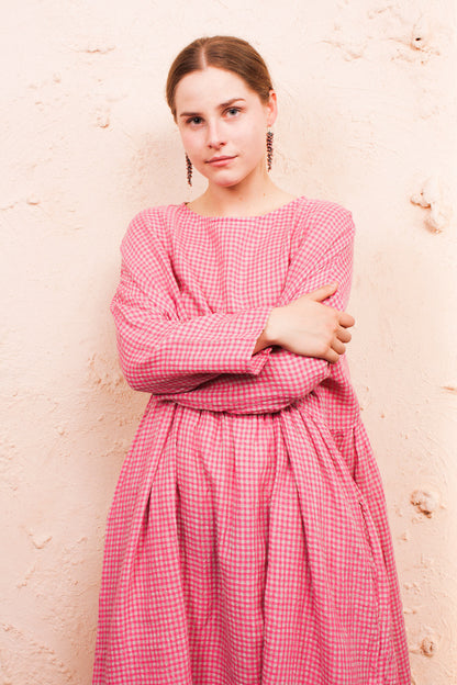 Pink Boil Washer Gingham Dress