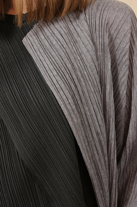 Long Cardigan with Tie Grey