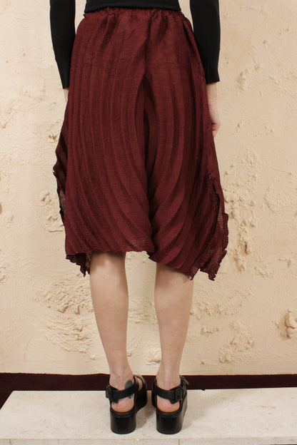 Swirl Crepe Skirt Burgundy