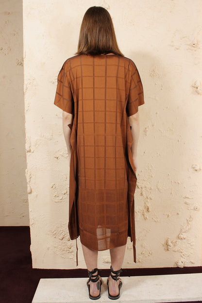 Relaxed Tie Dress Brown
