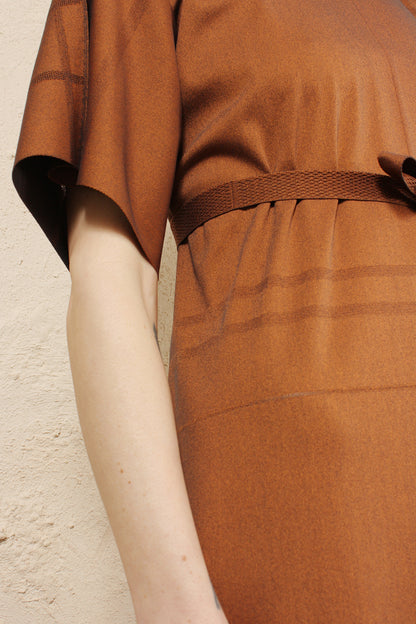 Relaxed Tie Dress Brown