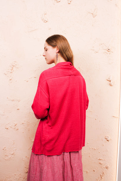 Pink Linen Cardigan