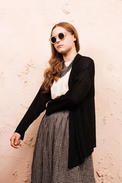 Black Linen Cardigan