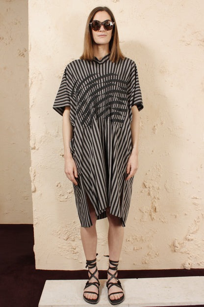 Stripe Dress with Tucks