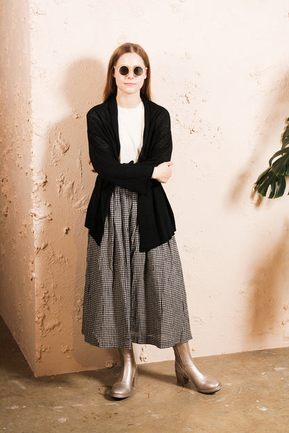 Black Linen Cardigan
