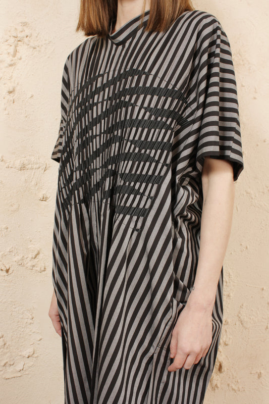 Stripe Dress with Tucks