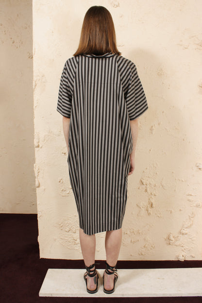 Stripe Dress with Tucks