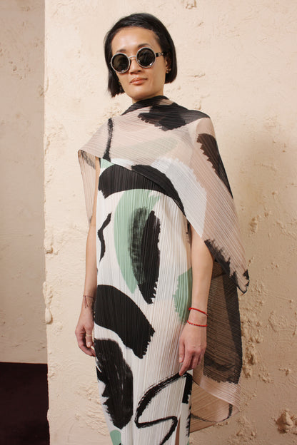 Cream Abstract Stole