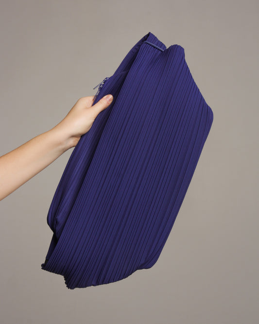 Blue Pleated Messenger Bag