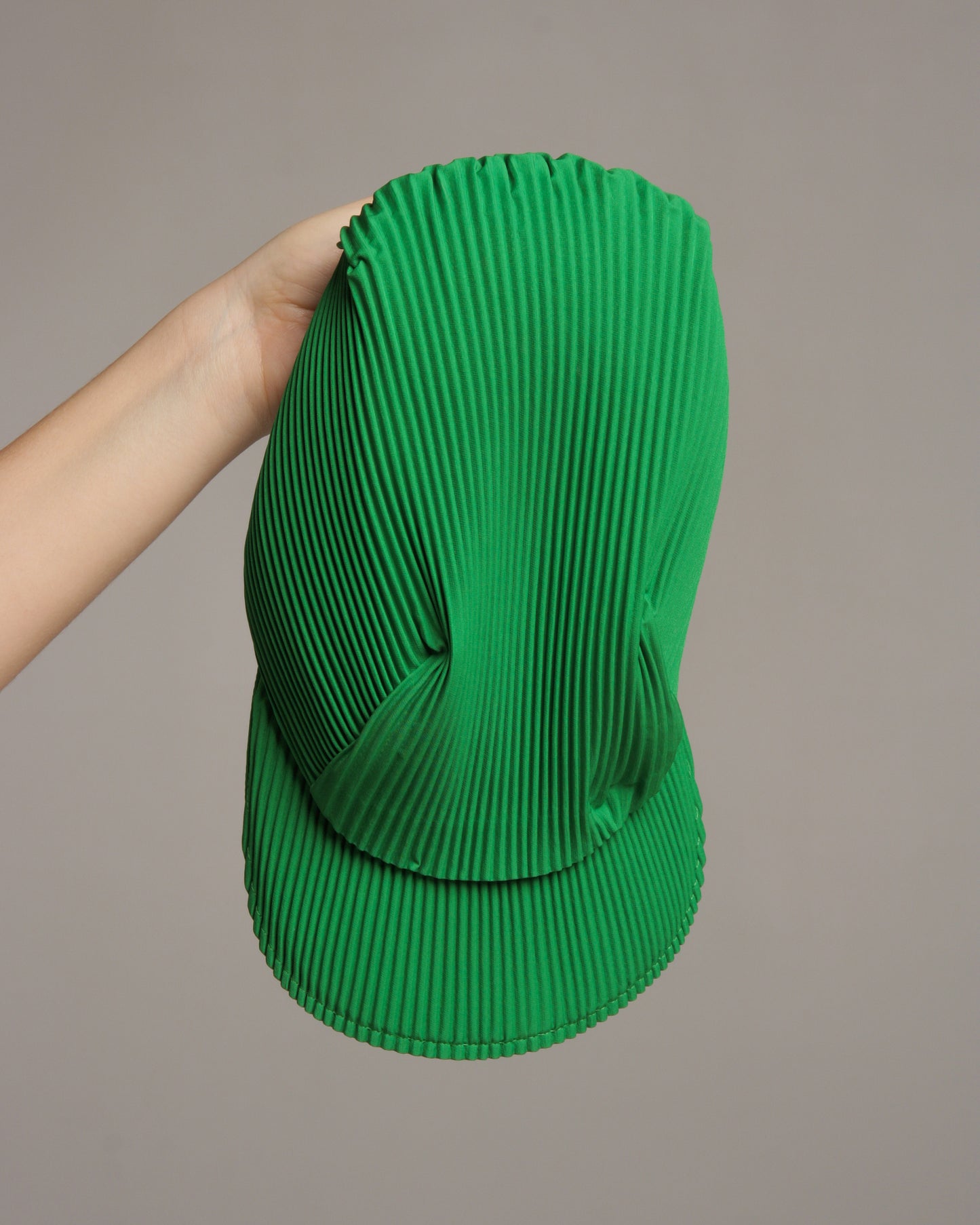 Green Basic Pleated Cap