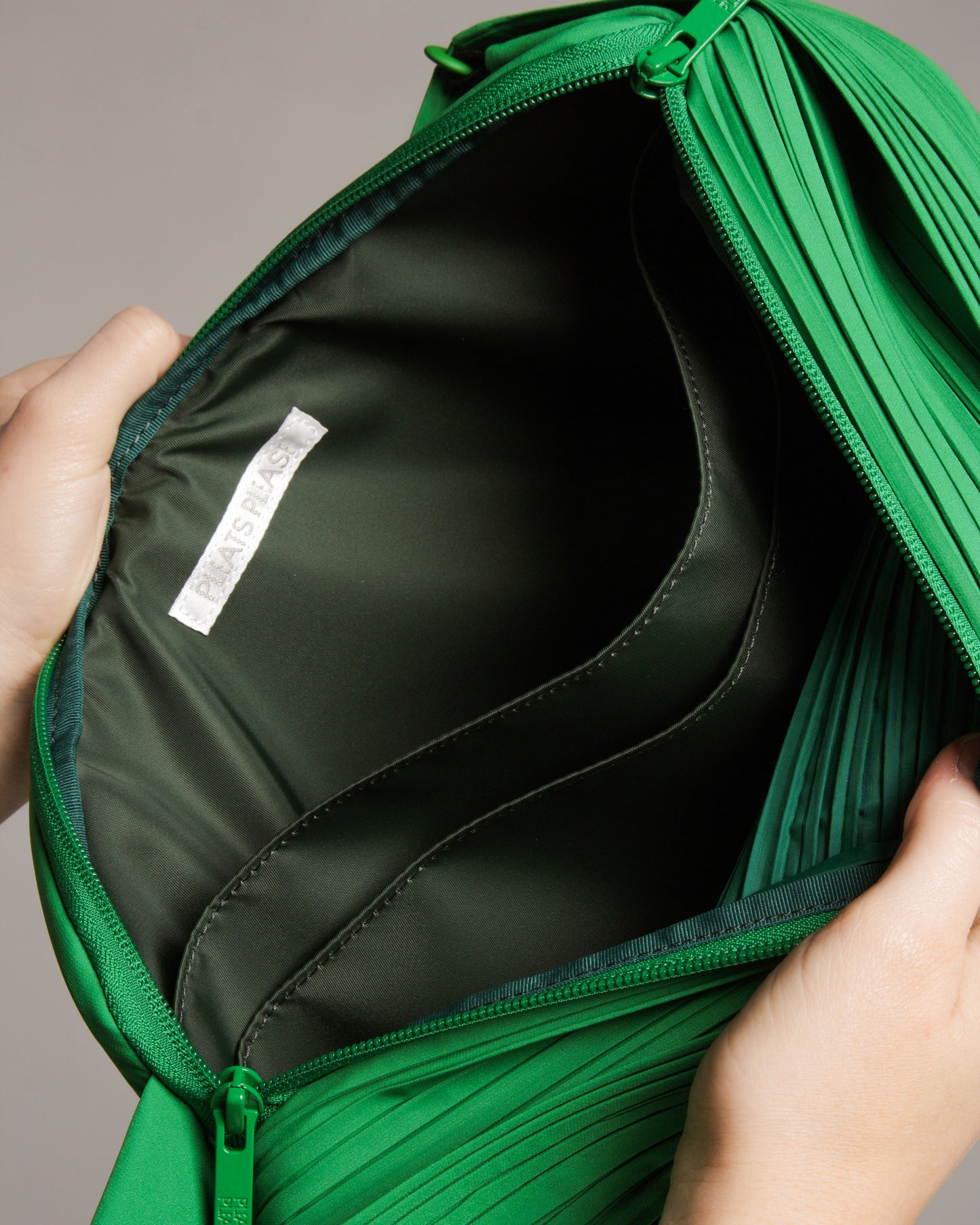 Green Pleated Messenger Bag