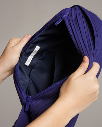 Blue Pleated Messenger Bag