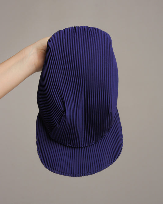 Blue Basic Pleated Cap