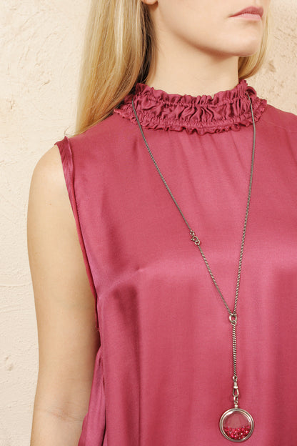 Ann Demeulemeester Simple Swarovski Ruby Necklace