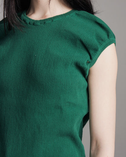 Green Sleeveless Knit Top