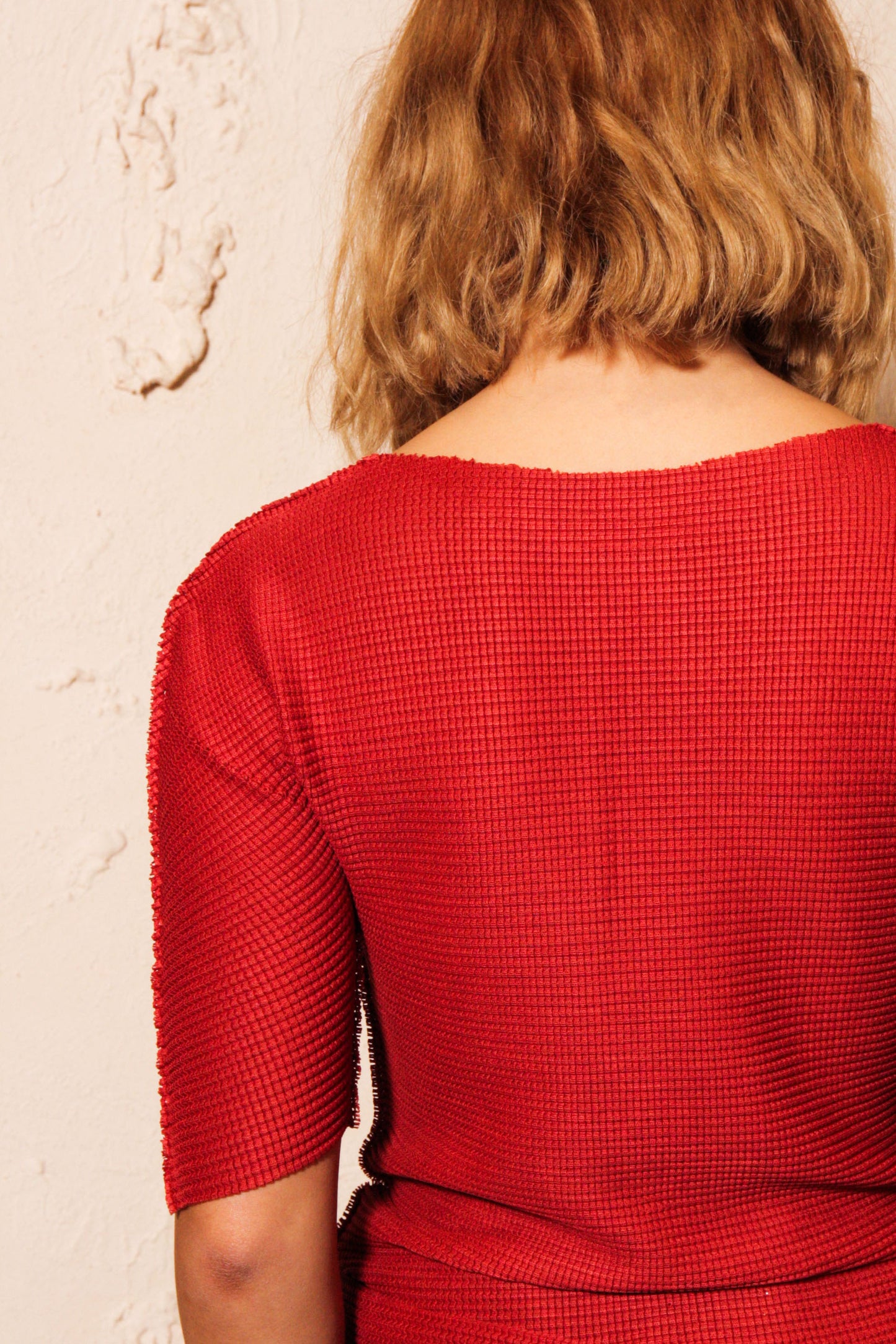 Soft Micropleated Top Red