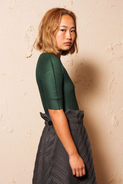 Soft Micropleated Top Green